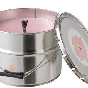 Bougie Exterieure Pot De Peinture Metal/Cire Blanc Large 135h