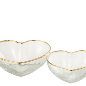 Set 2 Plateaux Apero Verre Or/Transparent