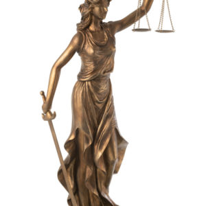 Femme Justice Resine Cuivre Large