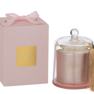 Bougie Parfumee Cloche Bonheur Rose Large -45heures