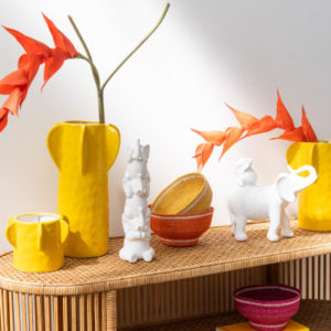 Elephant Portant Bebe Polyresine Blanc