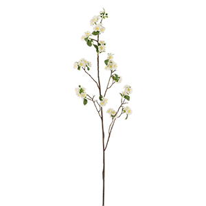 Fleur Bourgeon Branche Plastique Blanc/Marron Large