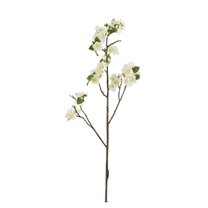 Fleur Bourgeon Branche Plastique Blanc/Marron Small