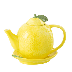Theiere + Plateau Citron Dolomite Jaune