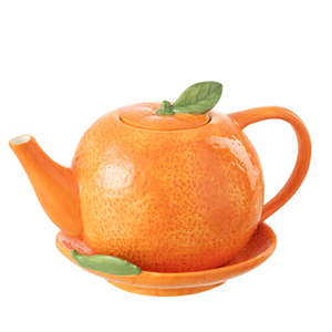 Theiere + Plateau Orange Dolomite Orange